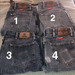 Bundle of 4 wrangler jeans